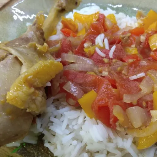 Poulet basquaise au riz semi complet