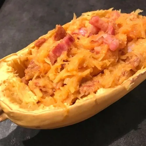 Courge spaghetti au chorizo