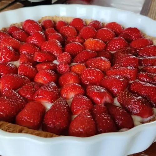 Tarte aux fraises avec crème pâtissière