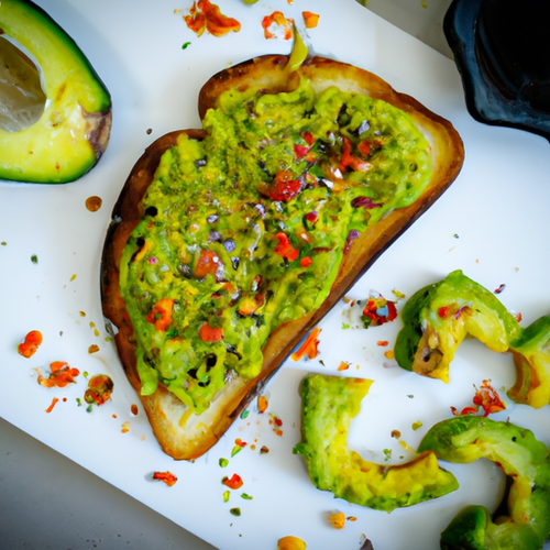 Avocado toast aux poivrons grillés et au pesto