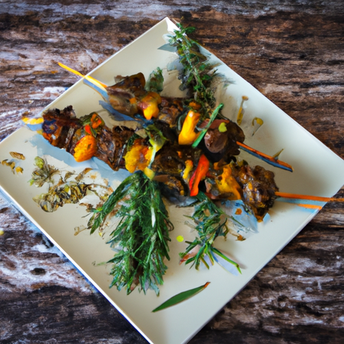 Brochettes d'agneau aux poivrons et romarin