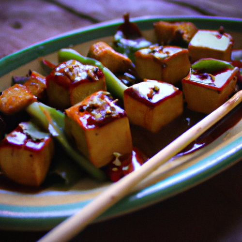Brochettes de tofu marinées à la sauce soja