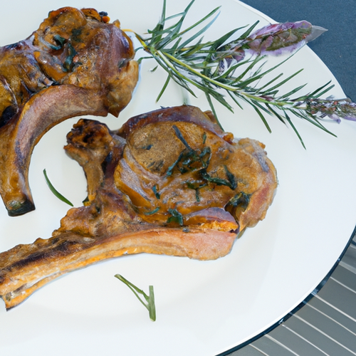Côtes de porc grillées au romarin et à l'ail