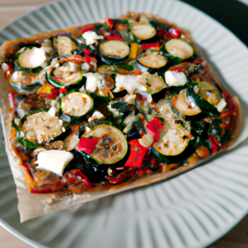 Pizza végétarienne aux légumes grillés et fromage de chèvre