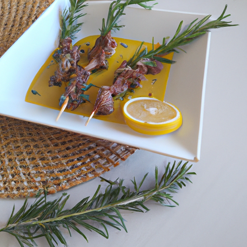 Sauce romarin et citronnelle pour des brochettes d'agneau