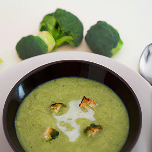 Soupe de brocolis et de poireaux