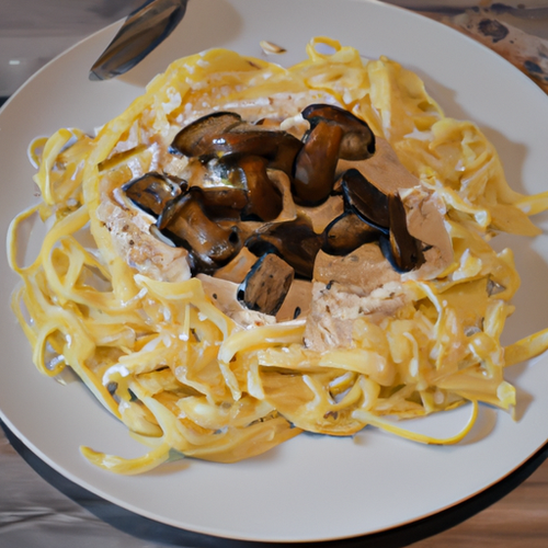 Linguine à la crème de champignons et aux truffes
