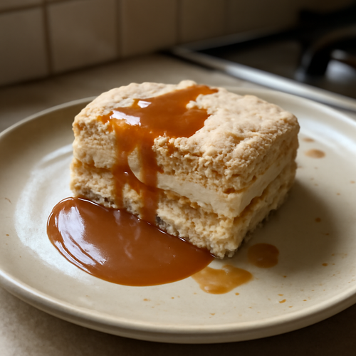 Dacquoise au manioc et caramel salé