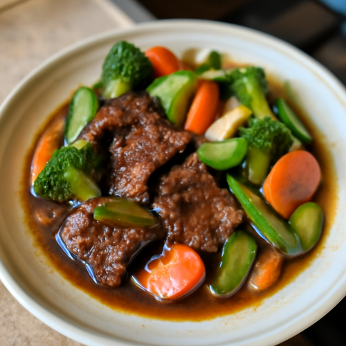 Mongolian Beef Stir-Fry avec Légumes de Saison