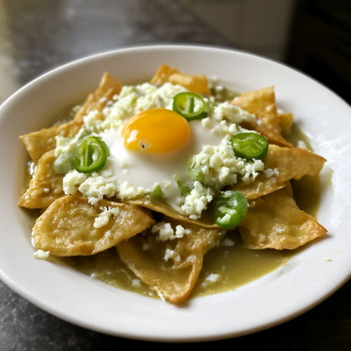 Chilaquiles au Salsa Verde Spray de Tex-Mex