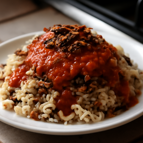 Koshari Égyptien Simple avec 5 Ingrédients recipe