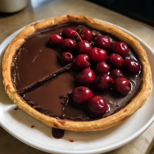 Tarte au chocolat et cerises d'été