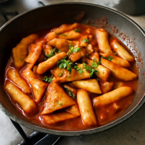 Tteokbokki traditionnel: délices épicés coréens