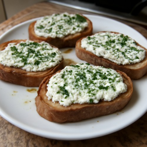 Tartines de fromage de chèvre aux herbes