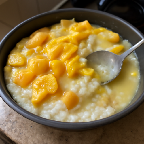 Gâteau de riz aux mangues: une douceur kampung