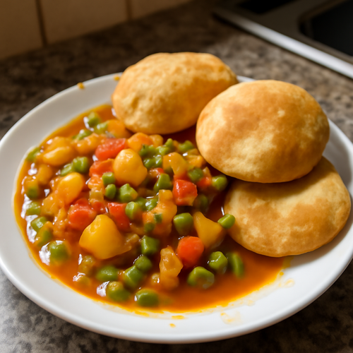 Puri Rajasthani aux légumes: Apéritif coloré