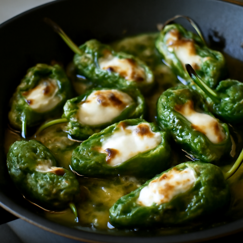 Pimientos de Padrón farcis au fromage de chèvre