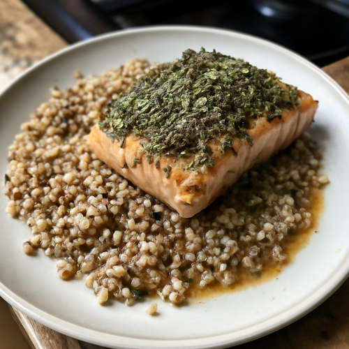 Quinoa et saumon aux herbes des Andes