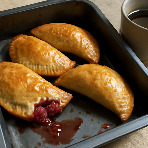 Empanadas sucrées aux framboises et café