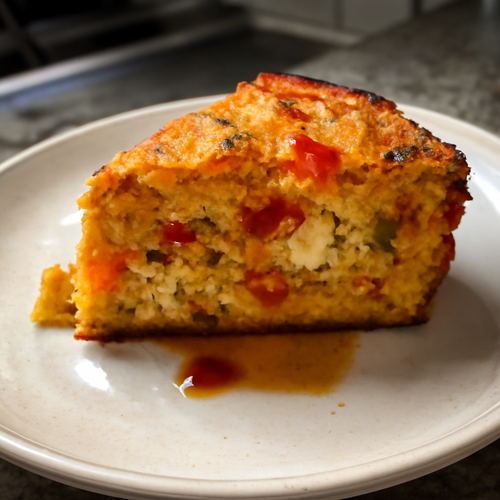 Gâteau de Maïs Basque aux Poivrons et Feta