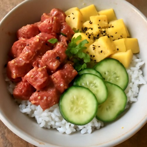 Poke Bowl de Thon Épicé à la Mangue