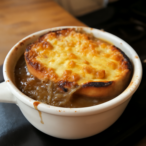 Soupe à l'oignon gratinée du Québec
